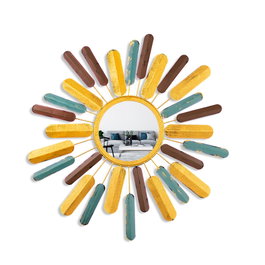 Wallity Mirror Sun 2 Espejo Decorativo 75x75x4 cm Metal Hecho a Mano